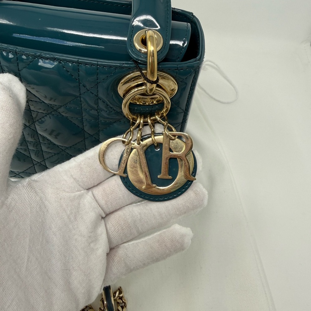 Dior Mini Bag in Teal with Gold Accents - Picture 8 of 16